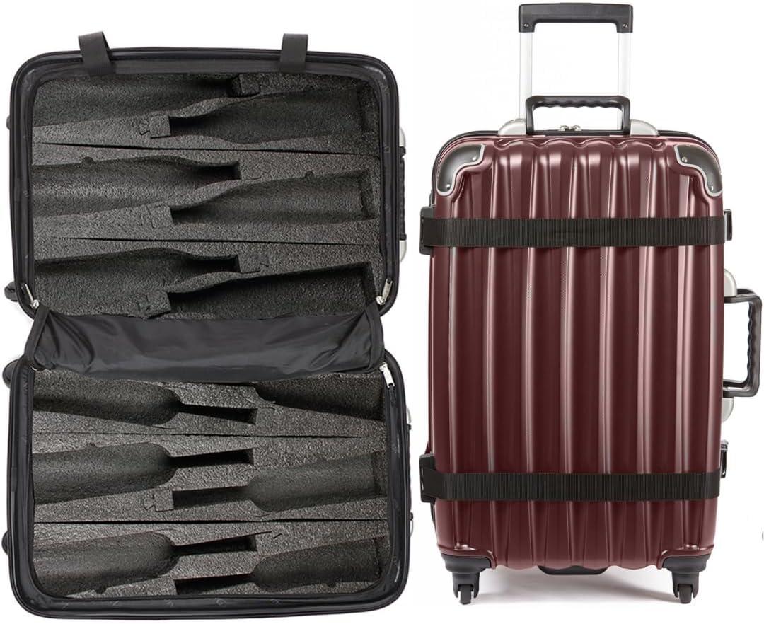 VinGardeValise Grande Wine Suitcase  12-Bottle Travel Luggage, TSA-Approved, Durable Hard Shell, Shockproof Foam, Secure Bottle Protection for Enthusiasts & Collectors - Burgundy