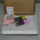 Rechargeable Led Drawing Board for Kids, 11.8*7.9" Dry Erase Board, 4 Modes &7 Colors Glow Doodle Note Board, Include Hanging Chain, 2 Stands, 8 Markers, Spray Bottle, Cleaning Cloth, Kid Girls Gifts (White)