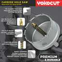 1-5/8 Inch Carbide Hole Saw, Hole Cutter Carbide Tipped with Pilot Drill Bit, TCT Hole Saws for Stainless Steel, Metal, Iron, Copper, Brass, Plastic, Wood