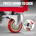 4 Inch Heavy Duty Swivel Caster Wheels with Brake, Set of 4, Industrial Locking Rolling Plate Casters Wheels for Furniture, Cart, Table and Workbench, Easily Load 2200lbs