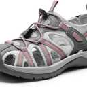 DREAM PAIRS Women's Hiking Sandals Adventurous Summer Sports Shoes Outdoor (9, Grey/Coral)