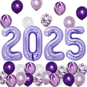 JOJO FLY Purple Graduation Party Decorations Kit, Purple 2025 Balloons, Graduation Party Supplies 2025, Class of 2025, Congrats Grad
