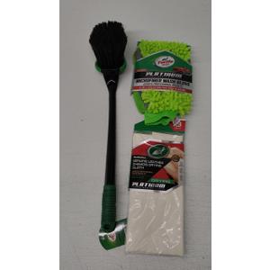 Turtle Wax Car Wash Set Of 3, Long Handle Brush, Microfiber Wash Glove