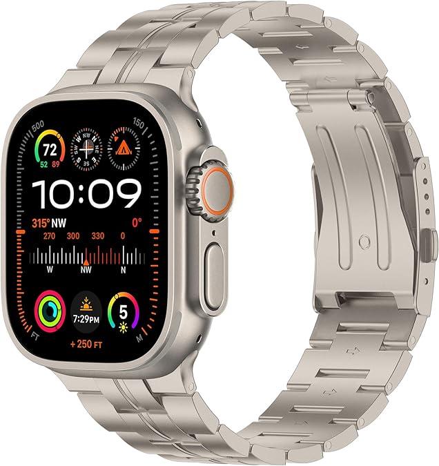 Iiteeology Compatible with Apple Watch Ultra 3 Band, Ultra 2 Ultra Series 11 10 46mm Genuine Titanium Apple Watch Bands for Men