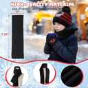 3 Set Unicorn Kids Toddlers Winter Knit Hat Scarf Gloves Set for Boys Girls Age 4-7 Pompom Hat Mittens Scarves (Black and Red)