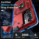 Janmitta Compatible with Samsung Galaxy S26+ Plus Case Built in Slide Camera Lens Cover+Screen Protector+Finger Ring Holder Kickstand,Heavy Duty Shockproof Full Body Phone Cover,2026 Red
