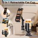 Tablet Holder for Car, 3 in 1 Cup Holder ipad Car Mount with Expander, Adjustable Base and Long Arm with 360Rotation Phone ipad Holder Compatible for 4-12.9 Tablet, All Smartphones and Most Bottles