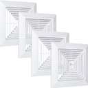 4 Pack 12x12 Bathroom Exhaust Fan Cover with Springs Replacement Parts for Square Ceiling or Wall-Mount Exhaust Fan, Bathroom Ceiling Fan Grille, Air Diverter, Ceiling Air Diffuser