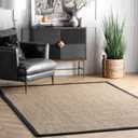 Nuloom Elijah Black/Natural, 2' x 3', Basketweave, Seagrass, Soft and Textured, High Traffic, Stain Resistant, Easy Clean, Durable Area Rug for Bedroom, Living Room, Dining, Den, Foyer, Entryway