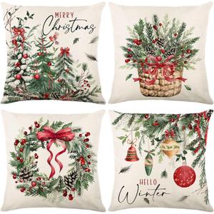 Christmas Wreath Pillow Cover (29.5" x 19.3" (Pack of 1), Jym523-2)