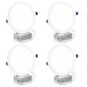 Meconard 4 Pack 8 Inch 5CCT LED Recessed Ceiling Light with Junction Box, 2700K/3000K/3500K/4000K/5000K Selectable Ultra-Thin Lighting, Dimmable 18W=125W, 1500LM, IC Rated Can-Killer Downlights, ETL