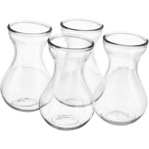 Glass Vase Teal, Clear, Blue 4 Pack