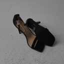 Stylish 4 IN Square Open Toe Ankle Strap Stiletto Heels for Women Plain Trendy Strappy Heeled Sandals (8, Black)