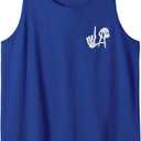 Cool Los Angeles Shirt with Skeleton LA Sign Tank Top (XL, Blue)