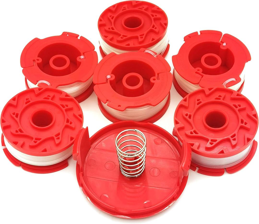 Weed Eater String for Craftsman CMZST0653 CMZST065,0.065" 30Ft String Trimmer Line,20V Electric Weed Wacker String Trimmer Spool(6 Spool,1 Spring,1 Cap CMZST120SC)
