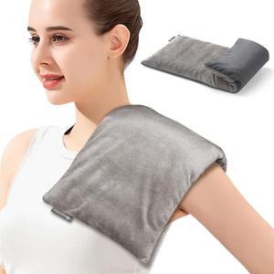 Microwave Heating pad with Washable Cover 7 * 16" Microwavable Moist Heat Pad for Neck Shoulder, Cramps, Back Pain Relief, Warm Compress Rice Bean Bag Hot Pack for Muscles, Joints, Lavender, 2 Pack