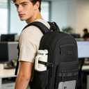 LOVEVOOK Laptop Backpack Women/Men with 40oz Cup Holder Buckle Strap, 15.6 Inch Tech-Ready Work Backpack, TSA-compliant for Travel & College with Versatile Mesh Pocket, Black