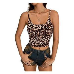 WDIRARA Women's Leopard Print Square Neck Cami Top Cheetah Sleeveless Padded Camisole Slim Fit Crop Tops Multicolor Large WDIRARA Women's Leopard Print Square Neck Cami Top Cheetah Sleeveless Padded Camisole Slim Fit Crop Tops Multicolor Large
