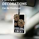 4 x Trendy Retro Cheetah Print Car Air Freshener 4 Pcs, Leopard Print Lucky 8 Ball Dice Hanging Air Freshener for Home Bar Cars Closet Drawer Books, Girly Car Accessories Mirror Decor for Women