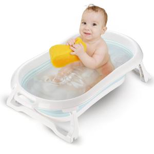 Childlike Behavior Portable Foldable Bathtub for Babies, Newborns, Infants, Toddlers - Collapsible, Folding Baby Soaking Bath Tub with Non-Slip, Anti-Skid Legs - Easy to Store, Safe Material