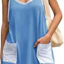 Fisoew Womens Tennis Athletic Dress Mini Romper Dress with Built in Shorts Summer Vacation Outfits