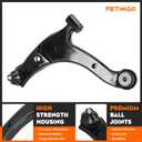 Front Suspension Lower Control Arms with Ball Joint Kit for Chrysler PT Cruiser 2001-2010, for Dodge Neon 2000-2005, for Plymouth Neon 2000-2001, K620009 K620010 K7348 (4Pc)