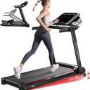 RHYTHM FUN Treadmill with Incline, 8.0 MPH Treadmills for Home with 8% Incline, Foldable Treadmill with Handles, Low Noise Walking Pad for 300 lbs