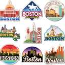 18 Pcs Boston Fridge Magnet Magnetic City Refrigerator Stickers Metal Boston Magnet Souvenirs Gifts Refrigerator Magnets Home Decoration Accessories