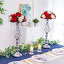 Silver Vases Sets for Table: 19.3in Wedding Centerpiece, Set of 10