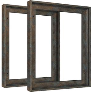 0.9" Deep Rustic Blue Gold Floating Frame for 16x20 Canvas Paintings