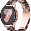 Resin Bands Compatible with Samsung Galaxy Watch 7 FE 6 5 40mm 44mm/Pro 45mm,Galaxy Watch 4 40/44mm,Galaxy Active 2 40/44mm,20mm Band for Galaxy Watch 6 4 Classic 42mm 43mm 46/47mm Watch 3 41mm Women (Tortoise Stone Flower)