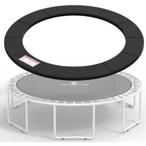 LANGXUN Universal Trampoline Repalcement Safety Pad, 8ft 10ft 12ft 14ft 15ft 16ft Waterproof Surround Spring Foam Cover for Round Frame (Black)