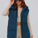 PRETTYGARDEN Women's Puffer Jacket Vests 2026 Fall Casual Sleeveless Stand Collar Zip Up Coats Warm Winter Outerwear (Dark Blue,Large) (Blue)