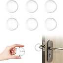 Door Stoppers - Medium 2" (6 PCS) - Strongest Wall Door Handle Stopper - Guard Door Knob Wall Protector Silencer, Self Adhesive- Protects Every Wall Surface - Transparent