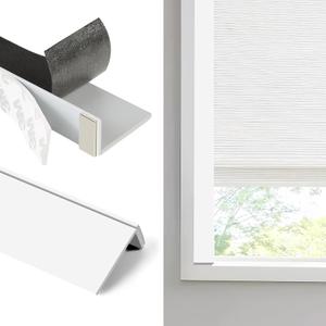 Blackout PVC Light Blocking Strips for Window Shades and Blinds - Blocks Light Along The Sides of Blackout Blinds,Side Tracks for Blackout Shades, Light Blocking Strips for Bedroom (White, 58",2Pcs) (White-2pcs)