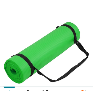 Yoga Mat, 1/2-Inch Extra Thick High Density Exercise Mat, Anti-Tear Exercise Yoga Mat with Carrying Strap, Suitable for Various Yoga Exercises, Green