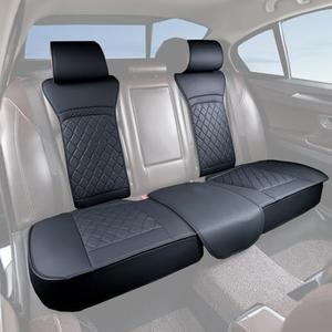 Joy Forserve Rear Bench Leather Car Seat Covers – Waterproof, Universal Fit for Most Trucks, Jeep, SUV, Pickup, Luxury Back Seat Protectors(Fit 49~55.5''),Black