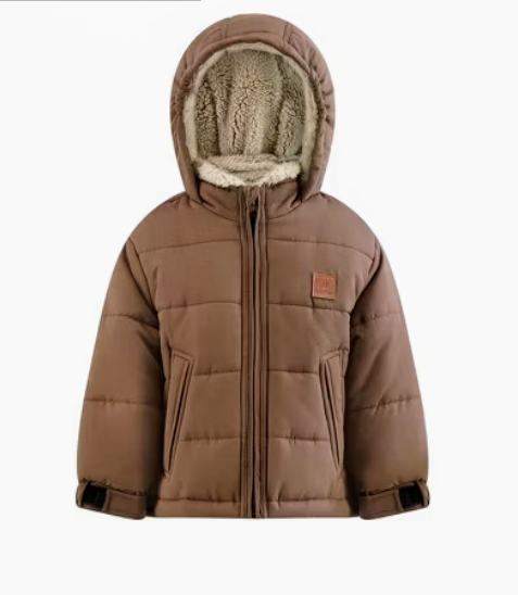 LONDON FOG Little/Big Boys' Heavyweight Stylish Winter Puffer Jackets, Brown, Size: 14-16