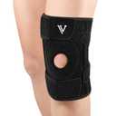 JHVW Knee Brace for Women & Men with Side Stabilizers & Patella Gel Pads for Knee Pain, Knee Compression Sleeve with Straps