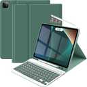 TaIYanG Keyboard Case for iPad Air 13-inch M4/M3/M2/Pro 12.9 (6th&5th Generation), Detachable Bluetooth Keyboard Case with Pencil Holder,Auto Sleep/Wake for iPad Air 13"(2025&2024)/Pro 12.9,Dark Green