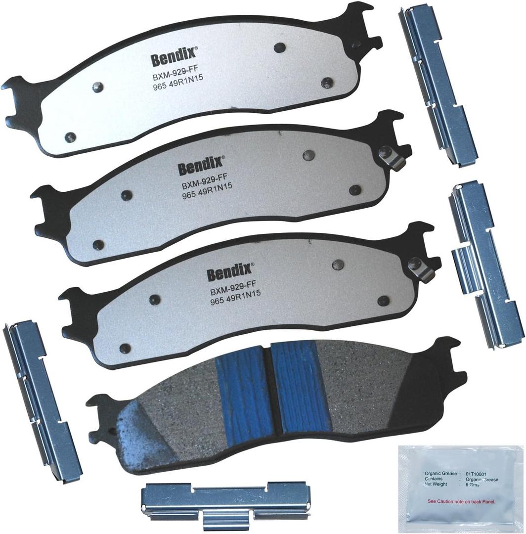 Bendix Fleet Metlok MKD965FM Semi-Metallic Front Brake Pads for Dodge Ram 1500 2008-2006, Ram 2500 2008-2003, Ram 3500 2008-2003, Ram 4000 2008-2005
