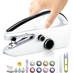 Mini Handheld Sewing Machine for Beginners Compact Mini Sewing Machine, Lightweight Portable Handheld Stitcher for Quick Repairs Crafts