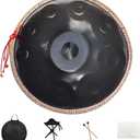 Handpan 432HZ,10 Sounds 22 Inches D Minor Handpan Drum,Premium Steel Hand Pan Instrument for Adults,Classic Black