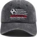 Soccer Hat for Men Women, Adjustable Embroidery Sport Baseball Cap