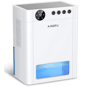 Dehumidifier, AMEIFU 1100 Sq. Ft Dehumidifier for Basement with 135 OZ Water Tank, Quiet Dehumidifier for Bathroom Bedroom Home Room RV Closet with Auto Shut Off 7 Colors LED Light