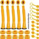 Gas Can Spout Replacement Kit, Gas Can Nozzle Replacement (5 Kit), for most 1/2/5/10 Gallon Gas Cans. The seal is fully installed you can use it directly. Replacement gas can spout (Yellow)