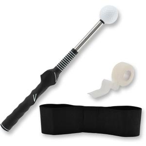 Retractable Golf Swing Trainer, Portable Golf Grip Click Stick Trainer, Grip Trainer Golf Club Click Feedback for Tempo & Swing Mechanics, Strength & Tempo Training for Chipping Hitting