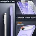SPIDERCASE for iPhone Air Case, Magnetic Translucent Matte Case with 2PCS Tempered Glass Screen Protector Slim Phone Case for iPhone Air 6.5'', Light Purple