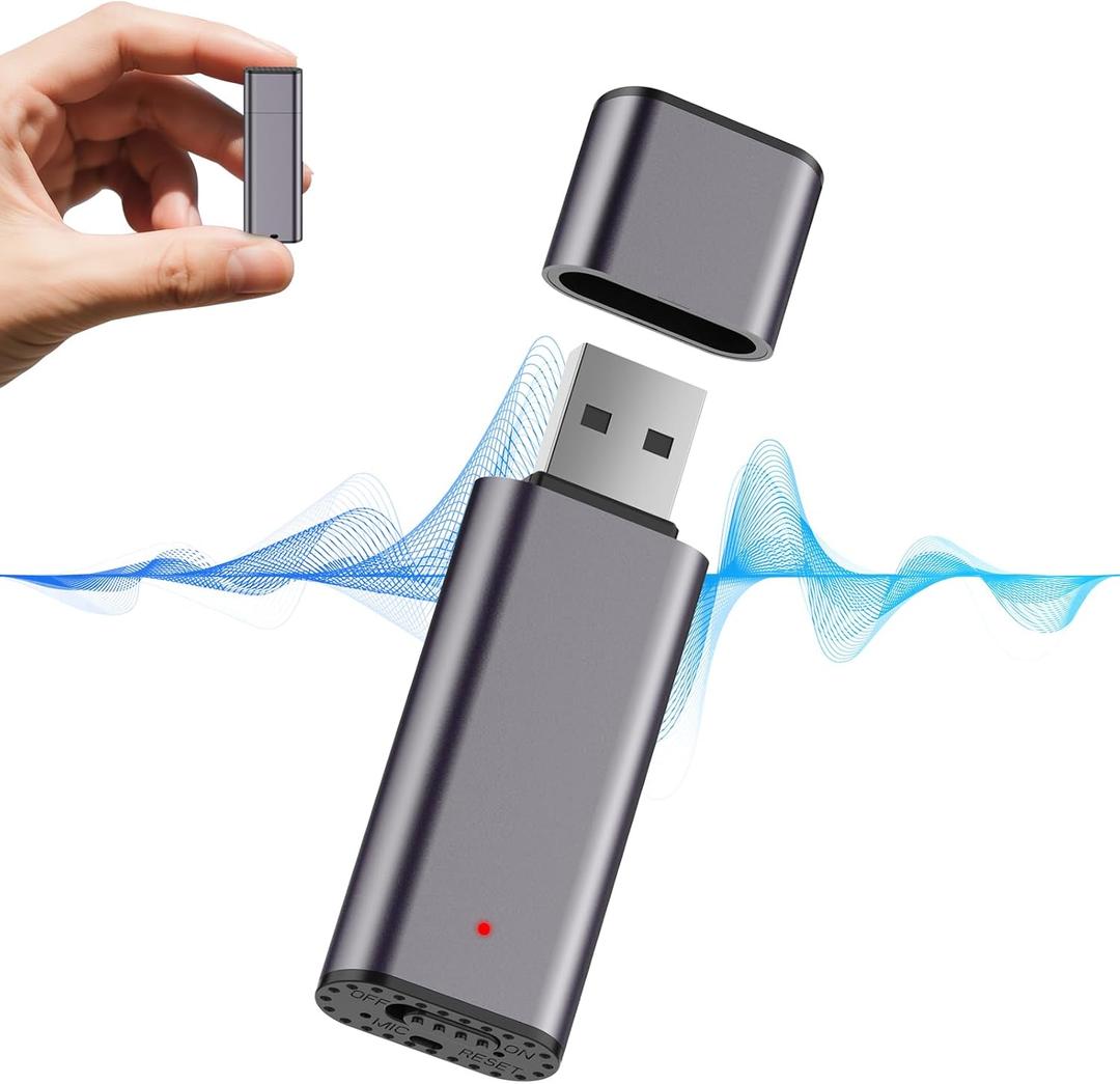 64GB Voice Recorder Digital Voice Activated Recorder USB Recording Device with Noise Reduction Rechargeable 750Hrs Small Pocket Audio Recording Devices for Lectures, Interview, Meeting, Class (Grey)