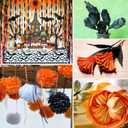 20 Rolls Halloween Streamers, 1640 Ft Crepe Paper Decorations for Halloween Day Decoration Various Large Hanging Party Backdrop DIY Decoration, Orange and Black DIY Supplies 82FT/Roll